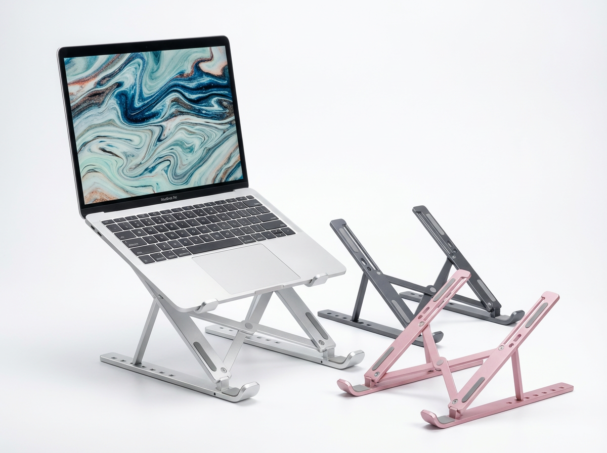 Support Laptop Ergonomique Aluminium Ajustable Pliable